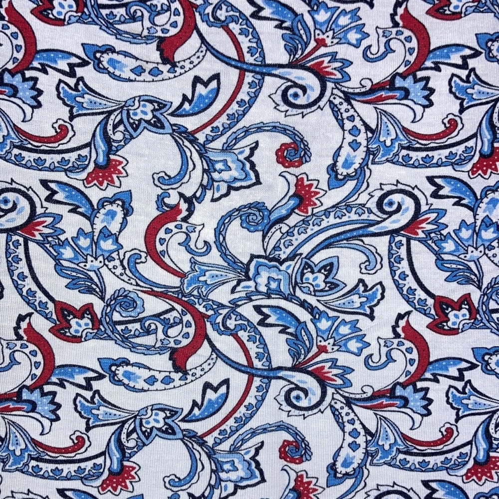 Preswick & Moore top paisley floral print top w stretch & tie detail 2X - Picture 6 of 17